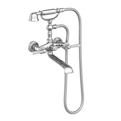 Newport Brass Miro Wall Mount Exposed Tub & Hand Shower Set - With Diverter in Polished Chrome