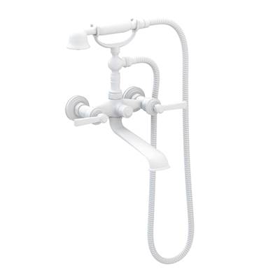 Newport Brass Miro Wall Mount Exposed Tub & Hand Shower Set - With Diverter in Matte White