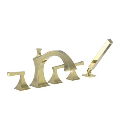 Newport Brass Joffrey® Roman Tub Faucet with Hand Shower - 1.8 GPM in Forever Brass Pvd