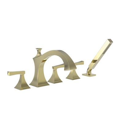 Newport Brass Joffrey® Roman Tub Faucet with Hand Shower - 1.8 GPM in Uncoated Polished Brass