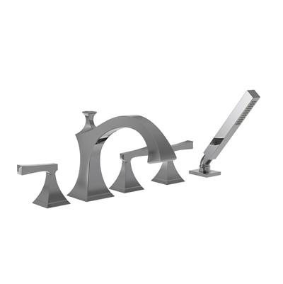 Newport Brass Joffrey® Roman Tub Faucet with Hand Shower - 1.8 GPM in Midnight Chrome