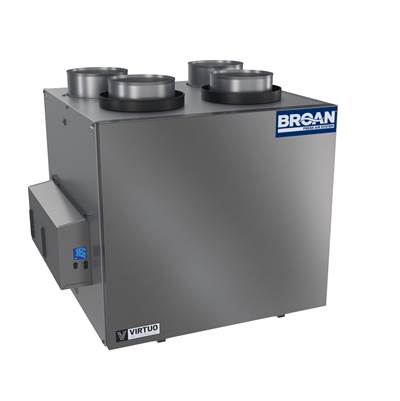 Broan Nutone AI Series Heat Recovery Ventilator - 230 CFM - Top Port in Galvanized Steel