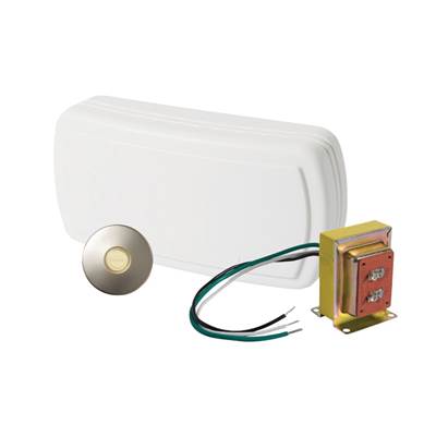 Broan Nutone Lighted Door Chime - 1 Button in Satin Nickel Stucco