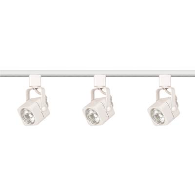 Nuvo 3-Light Square Line Voltage Track Kit in White