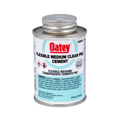 Oatey PVC Flexible Clear Cement - 4 Oz - 12 Per