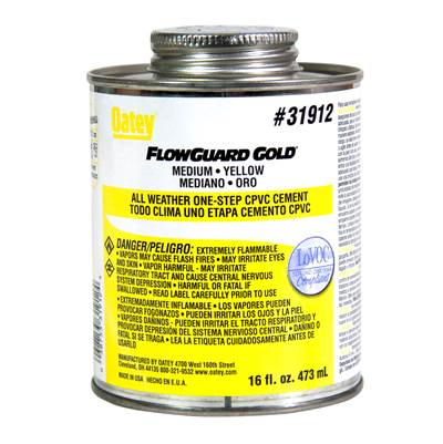 Oatey FlowGuard Gold® 1-Step Yellow CPVC Cement - 16 Oz
