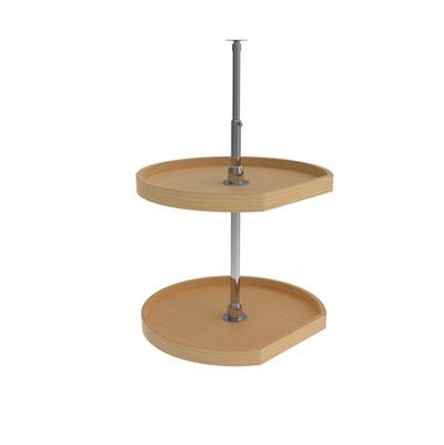 Rev-A-Shelf Wood D-Shape 2-Shelf Lazy Susan - Wall Cabinet in Natural Maple