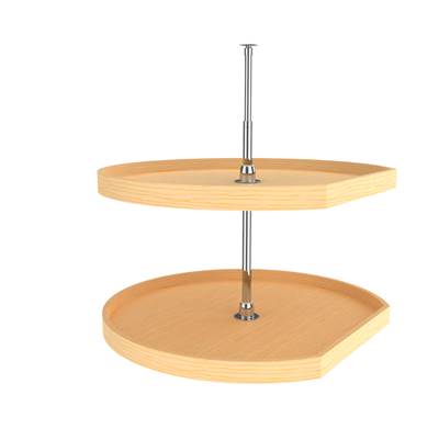 Rev-A-Shelf Wood D-Shape 2-Shelf Lazy Susan - Base Cabinet in Natural Maple