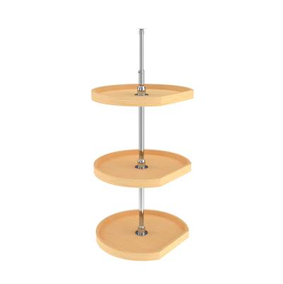 Rev-A-Shelf Wood 36" D-Shape 3-Shelf Lazy Susan - Wall Cabinet in Natural Maple