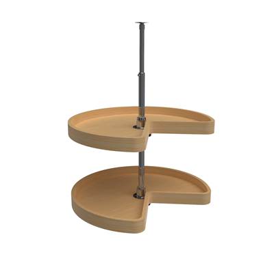 Rev-A-Shelf Wood Kidney 2-Shelf Lazy Susan - Base Cabinet in Natural Maple