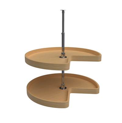 Rev-A-Shelf Wood Kidney 2-Shelf Lazy Susan - Base Cabinet in Natural Maple