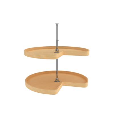 Rev-A-Shelf Wood Kidney 2-Shelf Lazy Susan - Base Cabinet in Natural Maple