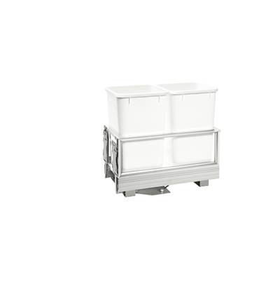 Rev-A-Shelf Contemporary Pull Out Trash Container - Soft Close in Aluminum