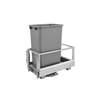 Rev-A-Shelf Contemporary Pull Out Trash Container - Full Height - Soft Close in Aluminum