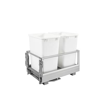 Rev-A-Shelf Contemporary Pull Out Trash Container - Soft Close in Aluminum