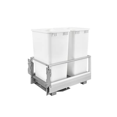 Rev-A-Shelf Contemporary Pull Out Trash Container - Full Height - Soft Close in Aluminum