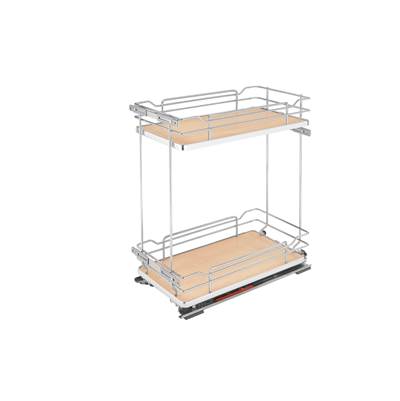 Rev-A-Shelf Contemporary Two-Tier Solid Surface Pull Out Organizer - Soft Close in Natural Maple