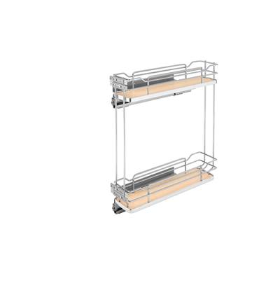 Rev-A-Shelf Contemporary Two-Tier Solid Surface Pull Out Organizer - Soft Close in Natural Maple