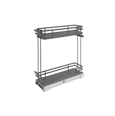 Rev-A-Shelf Contemporary Two-Tier Solid Surface Pull Out Organizer - Soft Close in Orion Gray