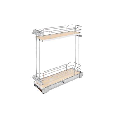 Rev-A-Shelf Contemporary Two-Tier Solid Surface Pull Out Organizer - Soft Close in Natural Maple