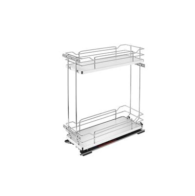 Rev-A-Shelf Contemporary Two-Tier Solid Surface Pull Out Organizer - Soft Close in Gray