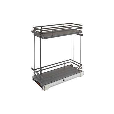 Rev-A-Shelf Contemporary Two-Tier Solid Surface Pull Out Organizer - Soft Close in Orion Gray