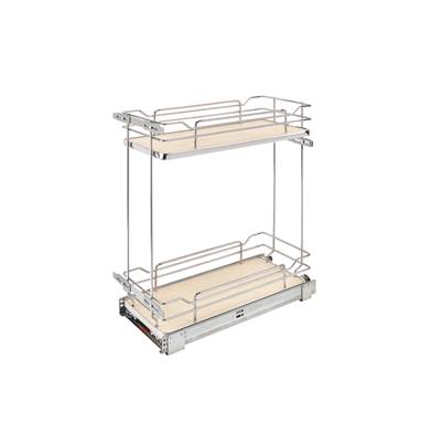 Rev-A-Shelf Contemporary Two-Tier Solid Surface Pull Out Organizer - Soft Close in Natural Maple