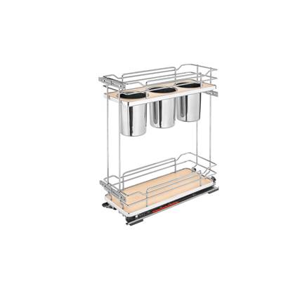 Rev-A-Shelf Contemporary Two-Tier Utensil Pull-Out Organizer - Soft Close in Natural Maple
