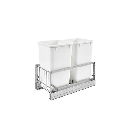 Rev-A-Shelf Contemporary Double Pull Out Trash Container - Soft Close in Aluminum