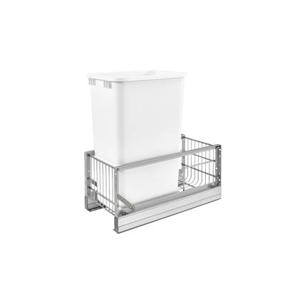 Rev-A-Shelf Contemporary Pull Out Trash Container - Full Height - Soft Close in Aluminum