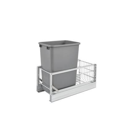 Rev-A-Shelf Contemporary Double Pull Out Trash Container - Soft Close in Aluminum