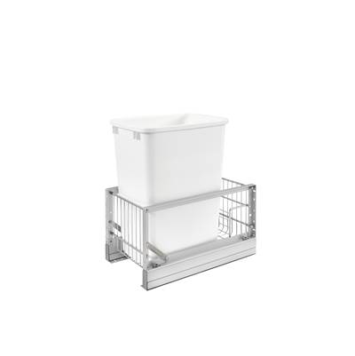 Rev-A-Shelf Contemporary Double Pull Out Trash Container - Reduced Depth - Soft Close in Aluminum