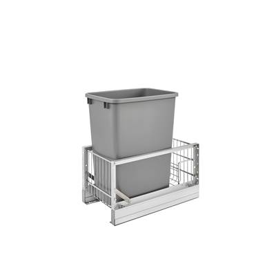 Rev-A-Shelf Contemporary Double Pull Out Trash Container - Reduced Depth - Soft Close in Aluminum