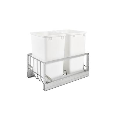 Rev-A-Shelf Contemporary Double Pull Out Trash Container - Soft Close in Aluminum
