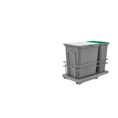 Rev-A-Shelf Sink Classics Undersink Pull Out Waste/Trash Container - Soft Close in Gray