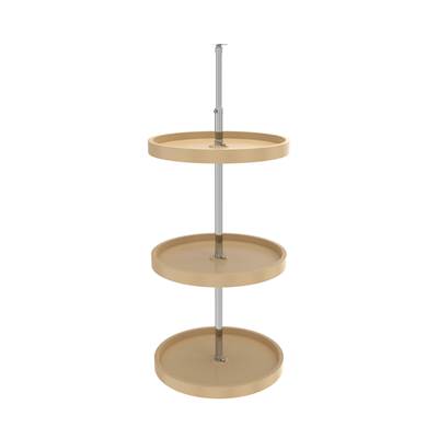 Rev-A-Shelf Classic 18" Full-Circle 3-Shelf Lazy Susan - 38" H Corner Wall in Almond