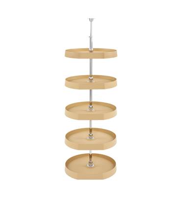 Rev-A-Shelf 20" D-Shape Lazy Susan (No Post) - 5-Shelf - Polymer in Almond