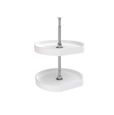 Rev-A-Shelf 20" D-Shape Lazy Susan for Corner Wall Cabinets - 2-Shelf - Polymer in White