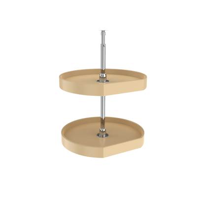Rev-A-Shelf 20" D-Shape Lazy Susan for Corner Wall Cabinets - 2-Shelf - Polymer in Almond