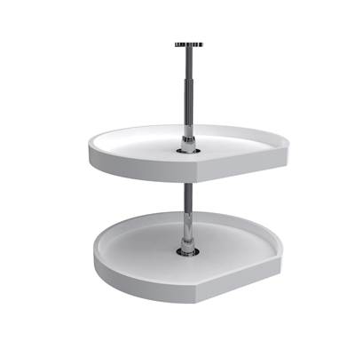 Rev-A-Shelf 22" D-Shape Lazy Susan for Corner Wall Cabinets - 2-Shelf - Polymer in White