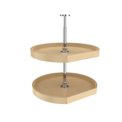 Rev-A-Shelf 22" D-Shape Lazy Susan for Corner Wall Cabinets - 2-Shelf - Polymer in Almond