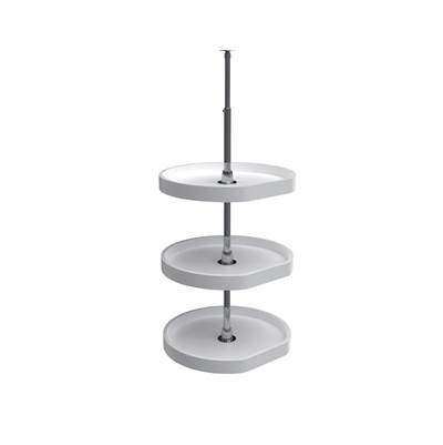Rev-A-Shelf 20" D-Shape Lazy Susan for 38" H Corner Wall Cabinets - 3-Shelf - Polymer in White