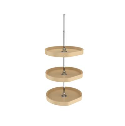 Rev-A-Shelf 20" D-Shape Lazy Susan for 38" H Corner Wall Cabinets - 3-Shelf - Polymer in Almond