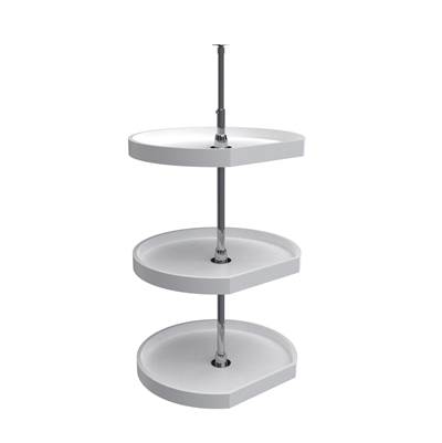 Rev-A-Shelf 22" D-Shape Lazy Susan for 38" H Corner Wall Cabinets - 3-Shelf - Polymer in White