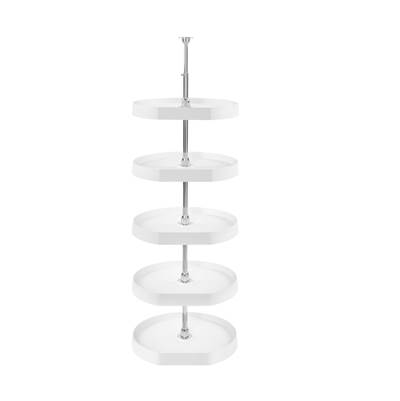 Rev-A-Shelf 20" D-Shape Lazy Susan with Post - 5-Shelf - Polymer in White