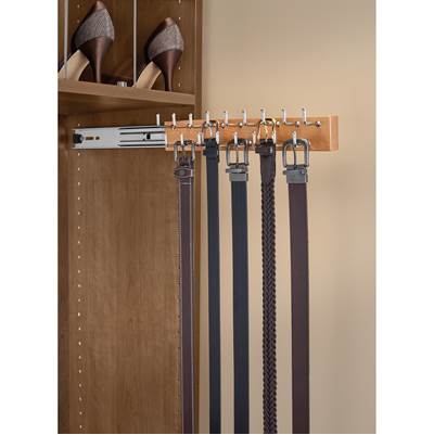 Rev-A-Shelf Side Mount Belt Rack - 14" in Natural Maple