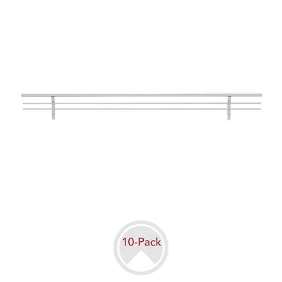 Rev-A-Shelf Sidelines Closet Shoe Rail - 10 Pack in Satin Chrome