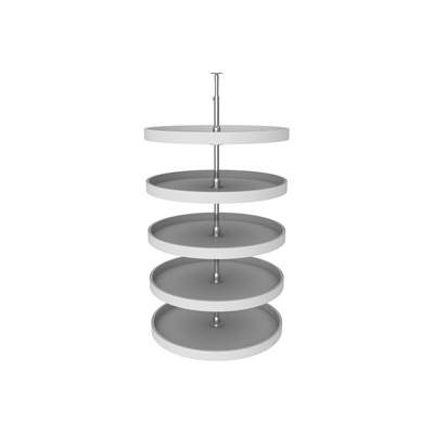 Rev-A-Shelf 28" Full-Circle Lazy Susan for 52" H Pantry Cabinets - 5-Shelf - Polymer in White