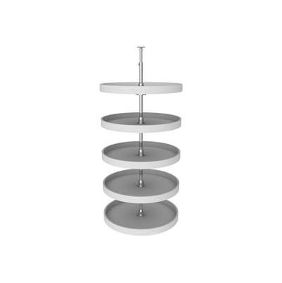 Rev-A-Shelf 24" Full-Circle Lazy Susan for 52" H Pantry Cabinets - 5-Shelf - Polymer in White