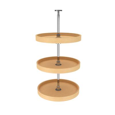 Rev-A-Shelf 20" x 36" Full Circle 3-Shelf Lazy Susan - Maple Wood and Steel in Natural Maple